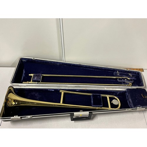 73 - Brass trumbone & hardcase by the olds company