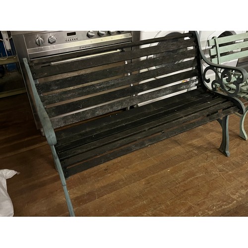 278 - cast iron & wood garden bench 
needs attention