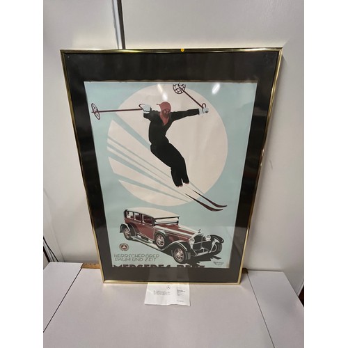 242 - Large advertising framed limited edition print for Mercedes benz by Cucuel Offelsmeyer print no:-563... 