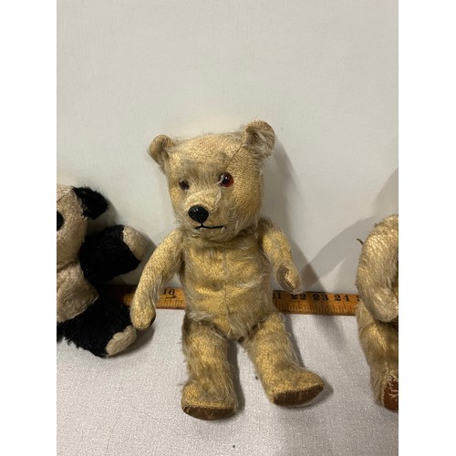 244 - 3 x Antique bears to include Chiltern Panda, Chad Valley growler needs attention & 1 other with grow... 