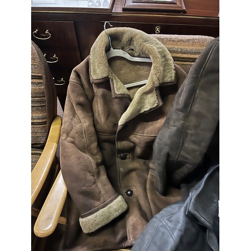 450 - 5 x Vintage jackets to include aviator style & 2 sheep skin etc.