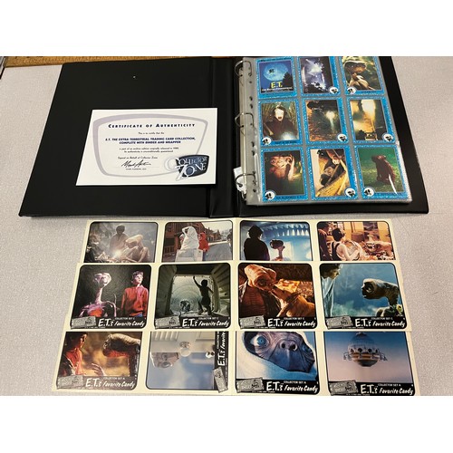 296 - ET The extraterrestrial trading carding collection complete with binder & certificate of authenticit... 