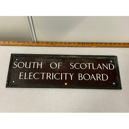 34 - large heavy bronze sign with inlaid ceramics for the south of Scotland electricity board
56cm x 19cm