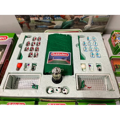 95 - A Collection of boxed vintage Subbuteo football collectables, includes club edition set, three vinta... 