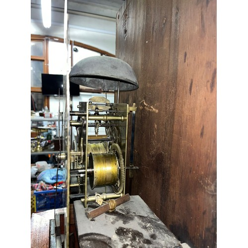 148 - Antique mahogany longcase grandfather clock with brass face by David hill of balfron
218cm h