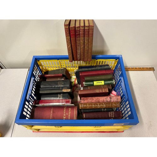 389 - box of antique books to include jane austin etc