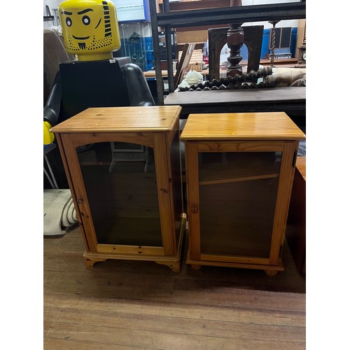 368 - 2 x  glass fronted pine cabinets.