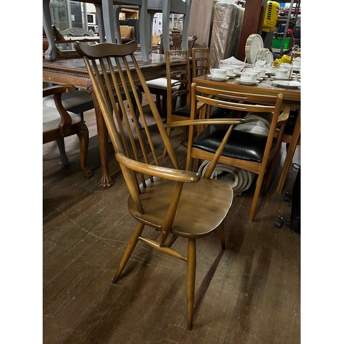 74 - 2 x Ercol Goldsmith 1983 carver chairs.