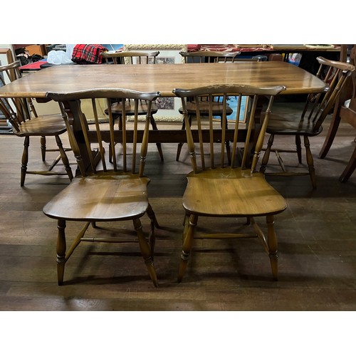 150 - Ercol 1981 golden dawn dining table & 6 chairs (please see pics for condition of chairs)