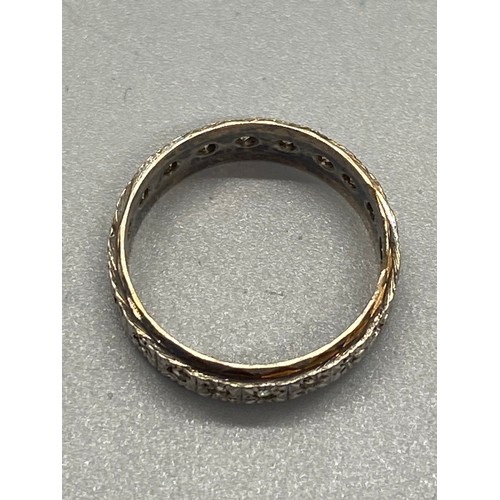 266 - Vintage eternity ring with cz stones testing 9ct gold.