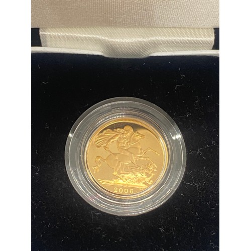 280 - 2006 gold proof full sovereign with certificate of authenticity (No. 8170) in presentation case.