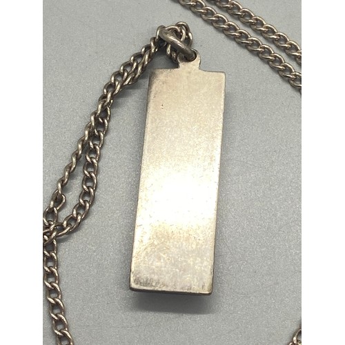 281 - Silver ingot pendant and silver chain 41g