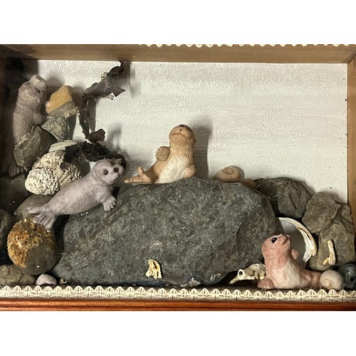 129 - Scottish seal diorama- Highland shoreline scene.