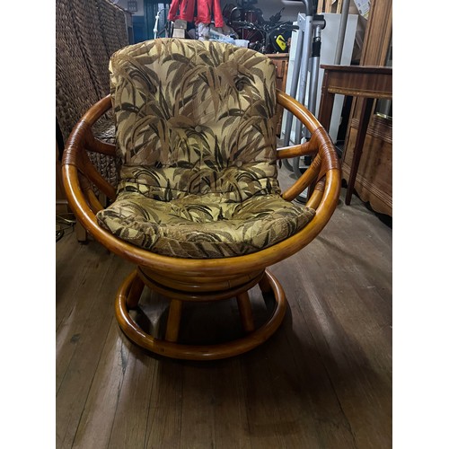 331 - Retro bamboo egg chair and matching coffee table