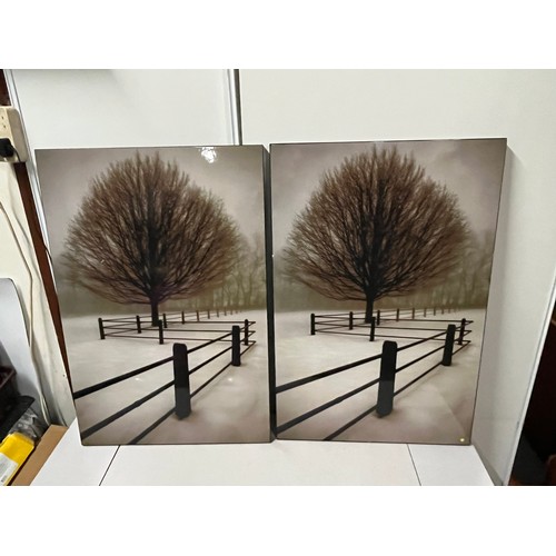 377 - Pair of winter scene wall hangings.
90cm x 60cm