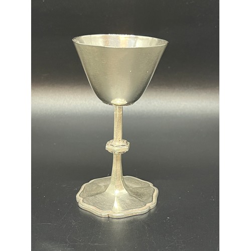 78 - Early solid silver communion cup unmarked, testing as high grade silver. 
63.3grams