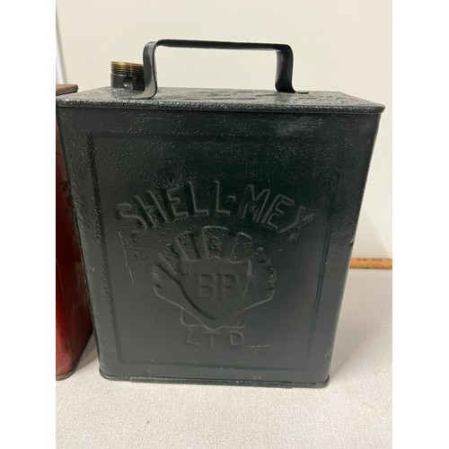 94 - 2 x Vintage 2 gallon petrol cans to include Shell-Mex BP Ltd