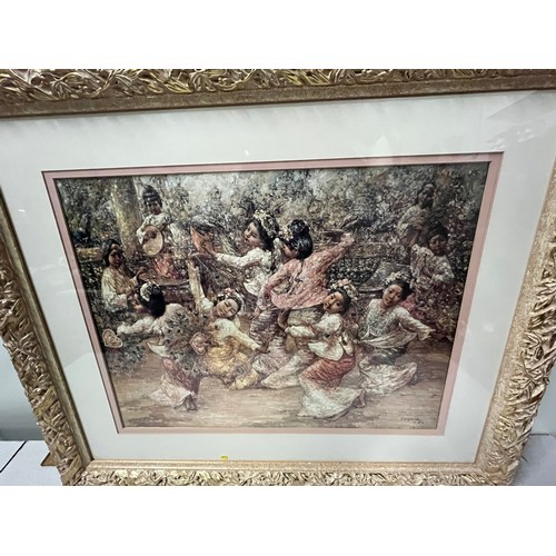 182 - Carved ornate Framed print 'Memories of Mandalay' by E.A.Hornel
76cm x 67cm