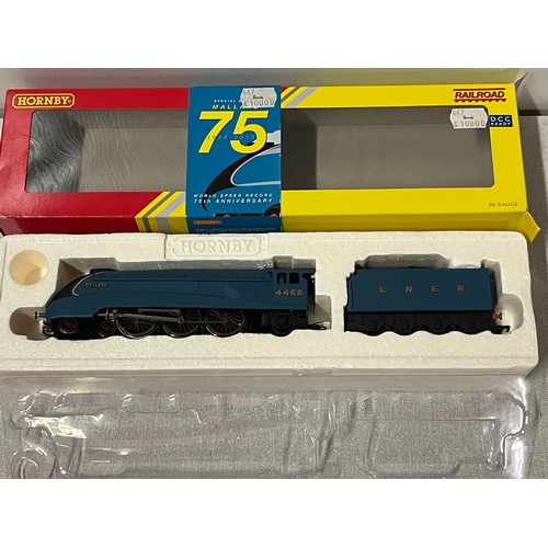 244 - boxed hornby engine & tender mallard special edition r3173