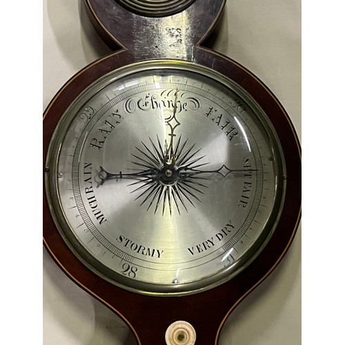 32 - 19TH CENTURY MAHOGANY WHEEL BAROMETER P CAMPIONI, EDINBURGH
92cm