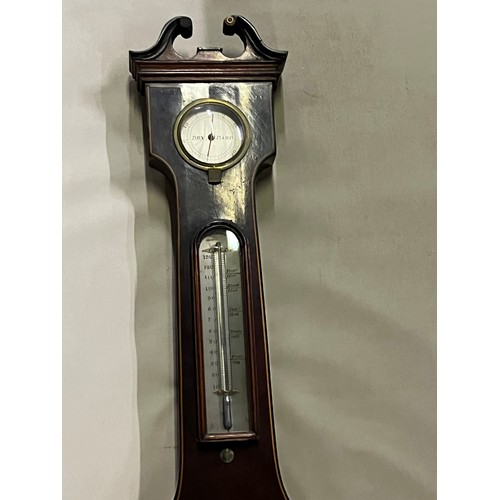 32 - 19TH CENTURY MAHOGANY WHEEL BAROMETER P CAMPIONI, EDINBURGH
92cm