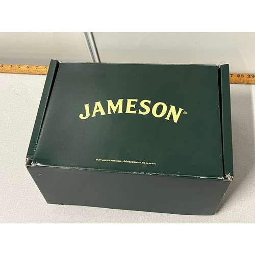 75 - Jamieson's whisky gift set to include 4 miniatures, 2 schwepps ginger ale, jigger, glasses & playing... 