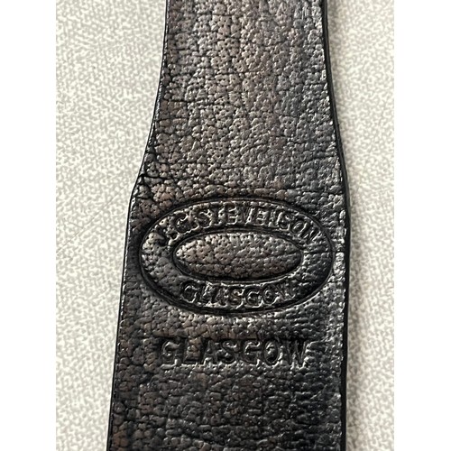 91 - Vintage leather tawse stamped J.G. Stevenson Glasgow.