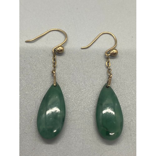 234 - 9ct gold & jade earings