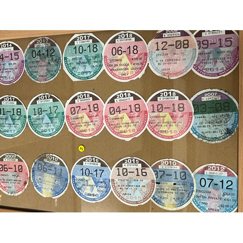 326 - quantity of tax discs framed