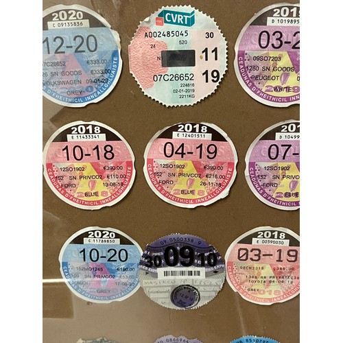 326 - quantity of tax discs framed