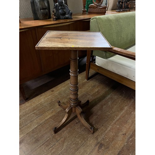 337 - Antique square top pedestal table