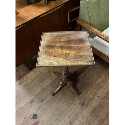 337 - Antique square top pedestal table