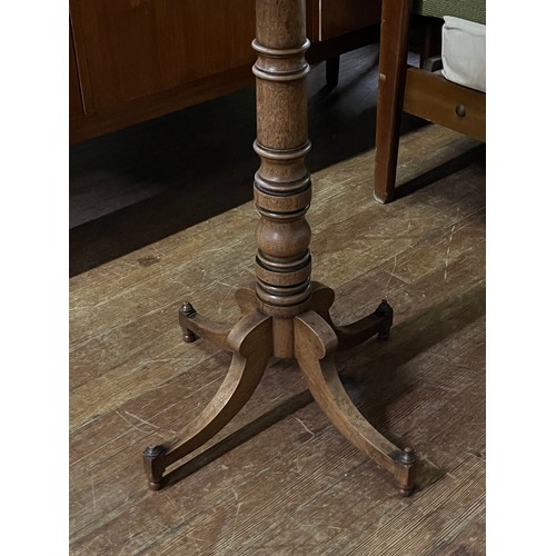 337 - Antique square top pedestal table