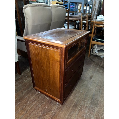 361 - Rosewood 2 drawer storage cabinet.