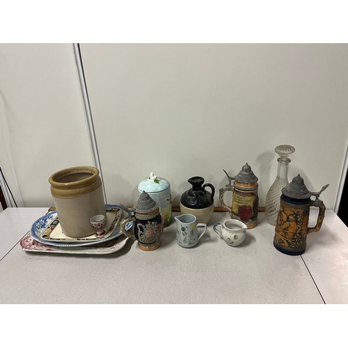 447 - 3 vintage German steins etc.