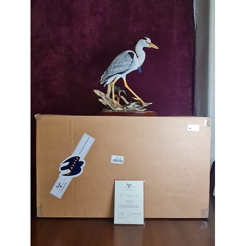 80 - Border Fine Arts ‘On the Esk’ 46/350 by Ray Ayres Grey Heron 2008 with certificate & original box. 
... 