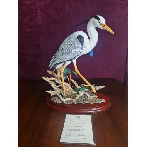 80 - Border Fine Arts ‘On the Esk’ 46/350 by Ray Ayres Grey Heron 2008 with certificate & original box. 
... 