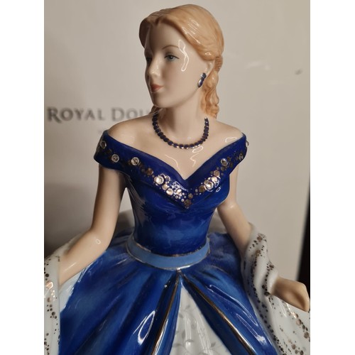 100 - Royal Doulton Midnight Sonata Crystal Ball Pretty Ladies  Figurine with 8 Swarovski crystals on dres... 