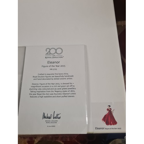 101 - Royal Doulton Eleanor 200 years Annual Figure of the Year 2015 HN5725 with certificate & original bo... 