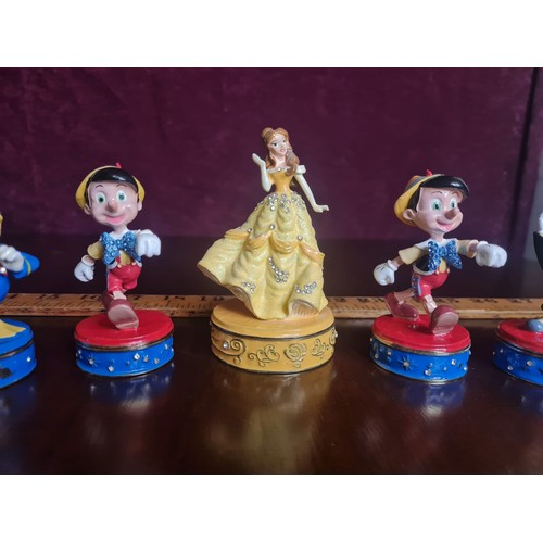 220 - Collection of 8 Disney bejewelled metal & enamel  trinket boxes  to include Lady and the Tramp, Pinn... 