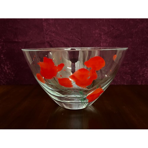 207 - Goebel Artis Orbis 'Poppies by Oskar Koller' glass bowl.
30CM L 18CM H