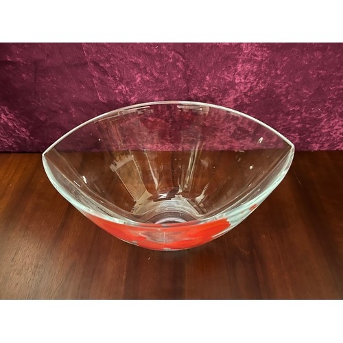 207 - Goebel Artis Orbis 'Poppies by Oskar Koller' glass bowl.
30CM L 18CM H