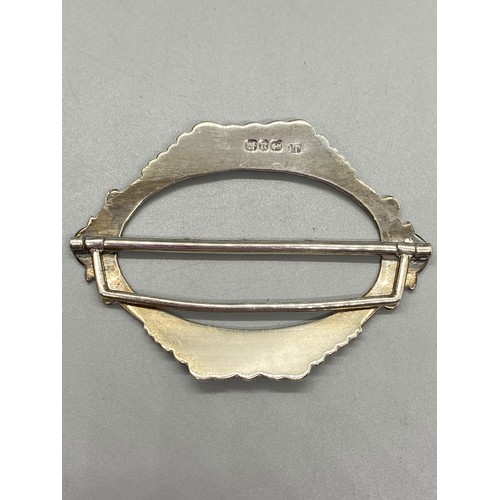 56 - Antique hallmarked silver belt buckle brooch.