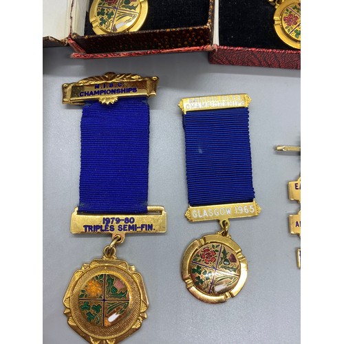 59 - Selection of medals to include British Isle Championships and masonic.