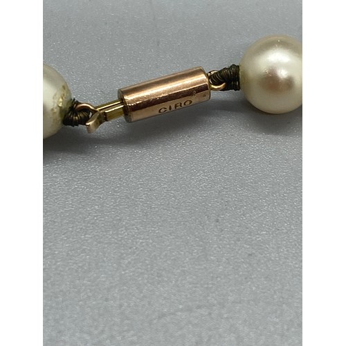 158 - Pair of 9ct yellow gold cufflinks along with Ciro pearl necklace fitted with a 9ct gold clasp. Cuffl... 