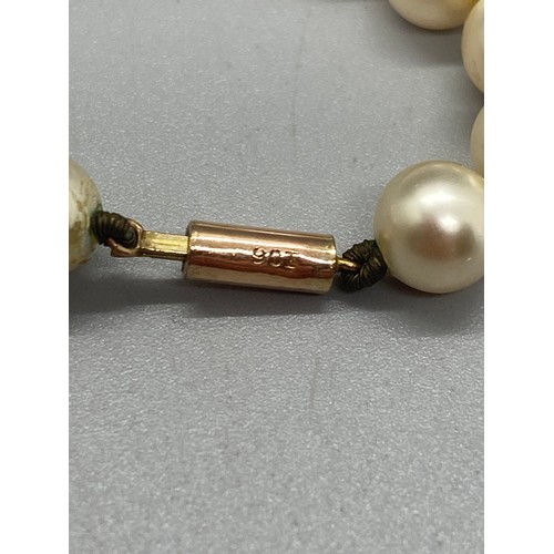 158 - Pair of 9ct yellow gold cufflinks along with Ciro pearl necklace fitted with a 9ct gold clasp. Cuffl... 