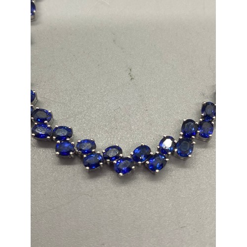 175 - Sri Lankan sapphire and sterling silver bracelet.