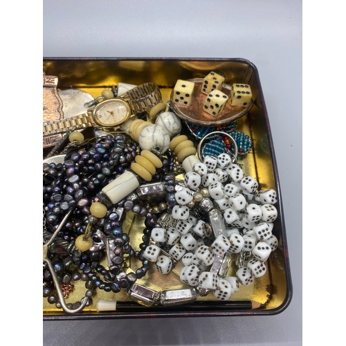 235 - Box of mixed jewellery to include costume and some silver.