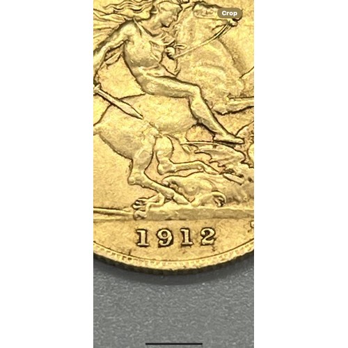 78 - 1912 22ct gold half sovereign