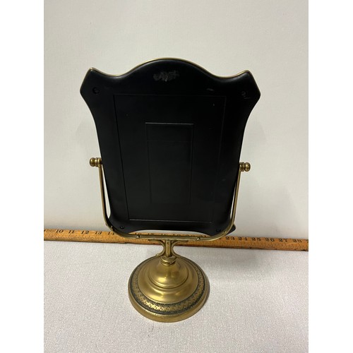 65 - Art Nouveau style brass mirror.